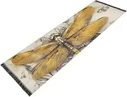 PDZRMY Washable Runner Rug Dragonfly Flower 2’ x 6’ Non-Slip Kitchen Runner Rug for Hallways Entryway Bedroom Living Room Carpet Runner- Soft Thin Mat for Family Pet