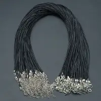 在飛比找蝦皮購物優惠-K-新款- 1387-皮繩項鍊 diy韓國蠟線項鍊繩黑色龍蝦