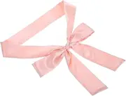[JEWEDECO] Bridal Wedding Belt Overcoat Belt Ladies Belts Women Dress Belt Long Sash Bridal Waist Belts Belt Accessories Thick Belt Bow Dress Belt Long Scarf -sided Satin Pink