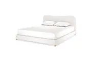 Ginnie Curved Boucl Bed Frame - Cream White - Super King