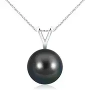 Tahitian Pearl Solitaire V-Bale Pendant