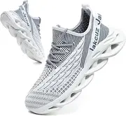 [Jakcuz] Plus Size Men's Lightweight Walking Shoes Mesh Fish Scale Pattern Fashion Sneakers