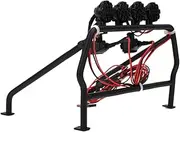 RC Car Roll Cage, Metal Roll Cage Highly Simulation, Metal Roll Cage with 6 LED Light Fit for SCX10 1/10 Axial 4W-D RC Car Replacement Accessory