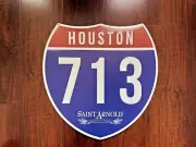 Saint Arnold Brewing Highway BEER SIGN Metal Tin Tacker BAR 16X16" TEXAS Brewery