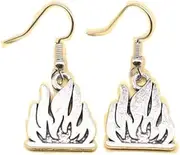[TARAKI] Camp Fire Earrings Camping Jewelry Hooks Or Clip Ons Fire earrings Fire Jewelry, Zinc, No Gemstone