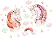Totority Unique Wall Decal 1pc Unicorn Decals for Boys and Girls Colorful Graffiti Stickers PVC Wall Art