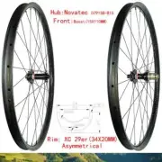 MTB XC Bike 29er 34*20mm Carbon Wheelset Tubeless Clincher with Novatec Hub