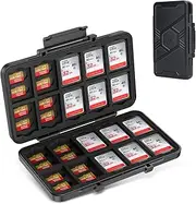 [Large Capacity] 60 Slots Memory Card Case for 20 SD and 40 TF Cards, Compact Size & Portable SD SDHC SDXC TF Micro SD Card Holder Organizer Storage Box, Anti-Shock Anti-Dust