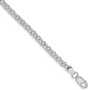 [JewelryWeb] 925 Sterling Silver Solid Polished 2mm Half Round Belcher Bracelet 22 Centimeters Lobster Claw Link-Bracelet for Women