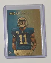 Micah Parsons Gold Plated Artist Signed Penn State University Trading Card 1/1