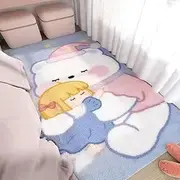 Kids Sweet Girl Plush Rug with Cartoon Girl Bedroom Carpet, Soft Shaggy Nursery Rug for Kids Play Mat Toddler's Room Decor (Bear Hugs Girl,32''x48'')