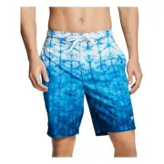 Speedo Men's Gradient Stretch 9" E-Board Shorts in Blue Lemonade-Sm