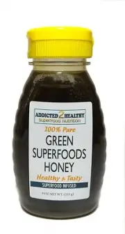 Green SuperFoods Honey 9 oz. - Moringa + Wheatgrass + Spirulina + Kelp!