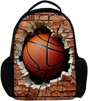 Travel Backpack,Small Backpack,Carry on Backpack,Ball Basketball Wall Texture,Backpack, O0pt4lxjjwmk, 10.8x5.1x15.8 in