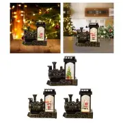 Lighted Christmas Snow Globe Antique Bronze Train Desktop Christmas Ornament