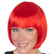 Red Bob with Fringe Flapper Wig - Paige