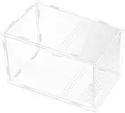 ibasenice Transparent Acrylic Breeding Box with Secure Lock Multi Purpose Reptile Container for Jumping Spiders and Pets Ventilated Design for Safe Feeding and Breeding