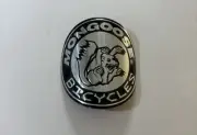 BICYCLE BIKE MONGOOSE FRAME HARD BADGE OLD SCHOOL MAURICE SILVER