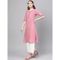 在飛比找ETMall東森購物網優惠-印度傳統服飾中長款上衣民族風情日常服新款粉色棉麻 春上新