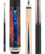 Action ACT152 Fractal Pool Cue - Maple w/ Burl & Blue Points