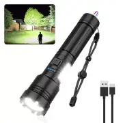 Magnetic Rechargeable Flashlight 10000 High Lumens, Super Bright LED Flashlig...