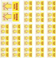 Jutom 25 Pack/ 1250 Pcs Sign Here Tabs 1 Inch Sign Here Stickers Date Post Tabs Flags Stickers with Dispenser Arrow Flags Easy to Post for School Office Book Annotation Kit Supplies, Yellow