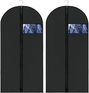 [Donfulily] 2 Pcs Suit Bags,Garment Bags with Clear Window, Dust-Proof Suit Cover for Storage Suits,T-shirts,Dress,Jackets and Coats (60x160cm)