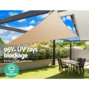 Instahut 5 x 5 x 5m Waterproof Triangle Shade Sail Cloth - Sand B AU Stock ✨