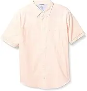 [IZOD] Men's Big and Tall Saltwater Dockside Chambray Short Sleeve Button Down Solid Shirt