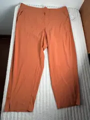 Athleta High Rise Brooklyn Ankle Pants Women Plus Size 22 Orange Pull-On New $99