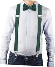 [MOBUTOFU] Unique Bow Tie Suspenders Set Boys Dress Suspenders Elastic Bow Ties Garter for Boys