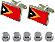 [Select Gifts] Shirt Dress Studs East Timor Flag Cufflinks