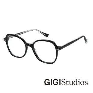 【GIGI Studios】西班牙微圓粗框光學眼鏡(黑色 - ELMA-6656/1)