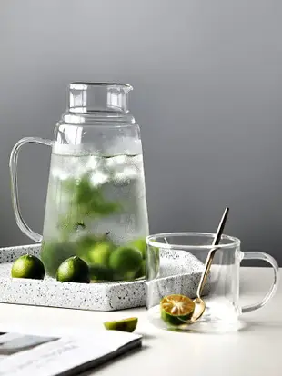 北歐ins網紅冷水壺玻璃耐高溫創意玻璃壺可加熱防爆果汁壺涼水壺