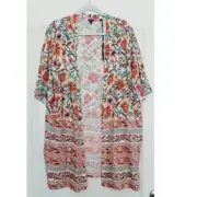 Buffalo David Bitton Floral Kimono Size XL Boho Cottagecore Vacation Harvest