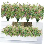 8 Bundles Artificial Flowers for Outdoor, UV Resistant Fake Plastic Flowers