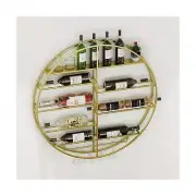12 Bottle Wall Mounted Wine Bottle Rack in Gold, Bar Liquor Shelves Shelf wit...