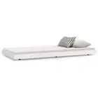 Single Size Bed Frame Wheel Floor Solid Pine Wood Mattress Base Platform White