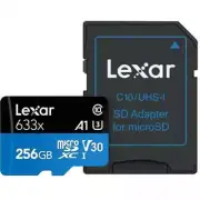 Lexar High-Performance 633x microSDXC 256GB 100MB/s V30 A1 UHS-I U3 Memory Ca...