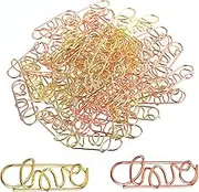 60Pcs Heart Shape Paper Clips - Rose Gold Love Paperclips, Cute Metal Bookmarks, Planner Clips for Office, School, Wedding Supplies