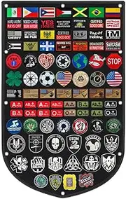 Antrix 47 * 30 inch Tactical Patch Nylon Flag Banner Morale Badge Display Wall Panel Board Holder Poster Frame for Hook and Loop Backing Army Military Patch Emblem Tags Showing Storage