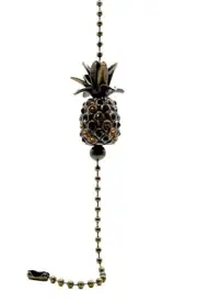 Lamp Parts-Socket/Fan Pull Chain-PINEAPPLE-Antq. Brass Finish-13" Chain
