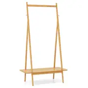 Costway Bamboo Clothes Rack Garment Stand Coat Hanger Natural