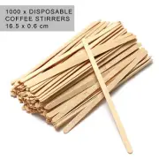 1000 FOOD GRADE Wooden Craft Stick Paddle Pop Popsicle Coffee Stirrers 16.5 cm