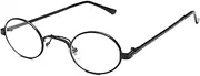 IOIUSKKU Lightweight Metal Retro Glasses for Men Stylish Vintage with UV Protection Comfortable PC Vintage Eyeglasses Materials, Black