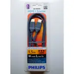 飛利浦 PHILIPS HDMI 傳輸線 200系列 1.5M 黑 公對公 協會認證 SWV4432S/10