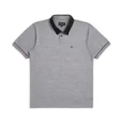 Brixton "Carlos" Short Sleeve Polo Knit Tee (Heather Grey/Black) Men's Shirt