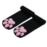 ANYSOX 1 Pair Black Free Size Women High Socks Stockings Lingerie 3D Cat Claw Long Socks Thigh High Compression Stockings