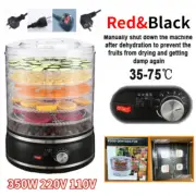 LCD 5 Trays Food Dehydrator 35-70℃ Jerky Maker Fruit Dehydrator Dryer Home 350W
