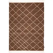 Brown Berber Kilim Wool Rug